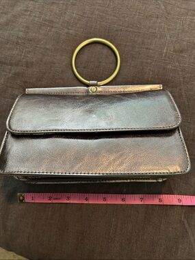 Joy Susan Metallic Rosegold/Silver Ring-Handle Crossbody Bag